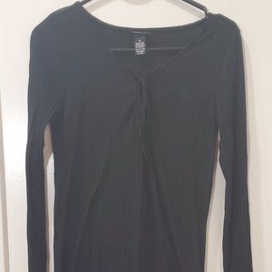 Rue21 Medium Ribbed Knit Front Lace Shirt